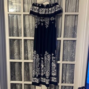 😉Bundle Days😉Women’s Bongo Black White Summer Maxi Dress Paisley Floral Long
